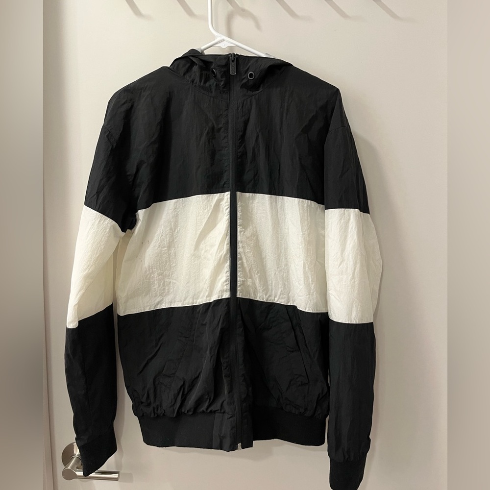 Black and White Windbreaker Hoodie